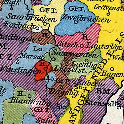 County Saarwerden di 1397 (hijau muda)