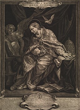 Saint Grégoire, vers 1713, Christopher Elias Heiss (en), Bibliothèque nationale de la République tchèque.