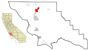San Luis Obispo County California Incorporated and Unincorporated areas El Paso de Robles (Paso Robles) Highlighted.svg