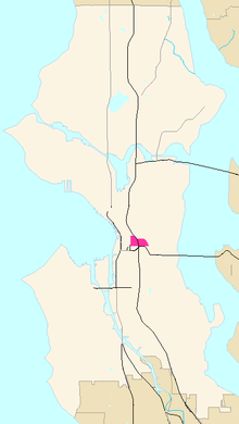 Location of Chinatown International District within Seattle. Seattle Map - International District.png