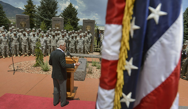 File:Secretary of Defense Chuck Hagel speaks to U.S. Army Soldiers at Fort Carson, Colo., during a visit to U.S. Northern Command in Colorado Springs, Colo., June 28, 2013 130628-D-NI589-335.jpg