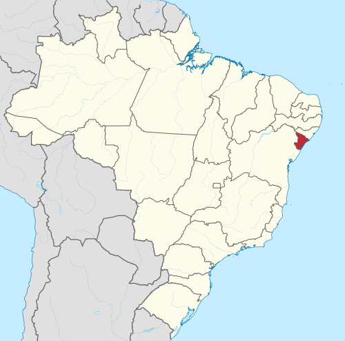 Location of State of Sergipe in Brazil