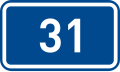 Sign of 1st class road 31 in the Czech Republic