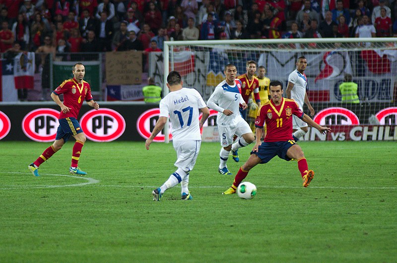 File:Spain - Chile - 10-09-2013 - Geneva - Andres Iniesta, Gary Medel and Pedro Rodriguez.jpg