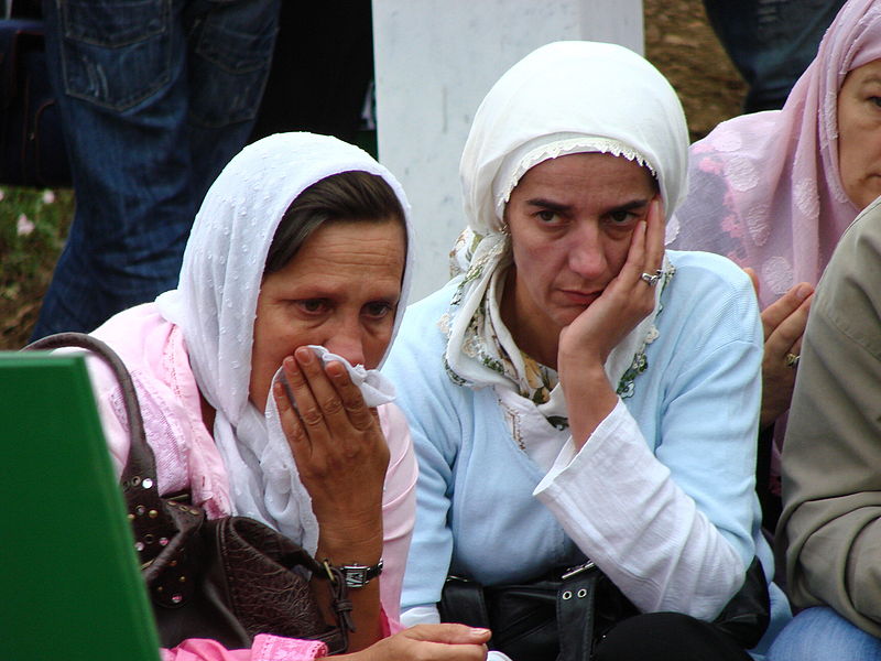File:Srebrenica Massacre - Reinterment and Memorial Ceremony - July 2007 - Women Mourners 3.jpg