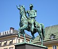 Stockholm: Reiterstandbild des Königs Karl XIV. Johann (Schweden) am Hafen