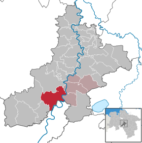 Poziția comunei Stolzenau pe harta districtului Nienburg/Weser