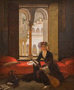 Sultane dans un intérieur, François-Auguste Biard, musée Sainte-Croix