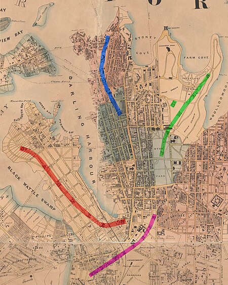 Sydney city parishes 1857