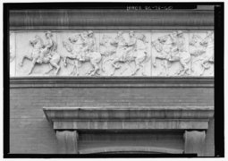 Terra cotta frieze detail between first and second stories depicting Calvary - Pension Building, 440 G Street Northwest, Washington, District of Columbia, DC HABS DC,WASH,152-60.tif