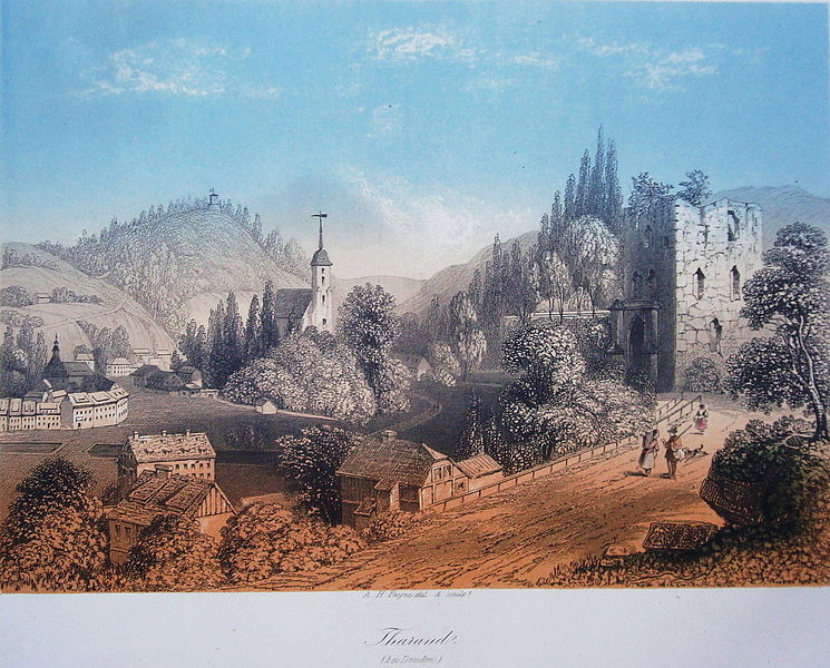 File:Tharandt Stadt und Burg Sachsen bei Dresden Stahlstich 1850.jpg