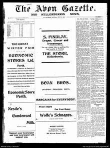 Avon Gazetesi ve Kellerberrin Haberleri, 10 Temmuz 1914, s. 1.jpg