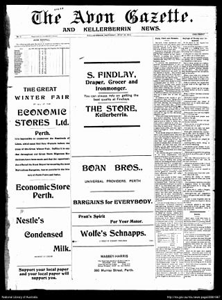 <i>The Avon Gazette and York Times</i> Newspaper in Western Australia, active 1914 - 1930