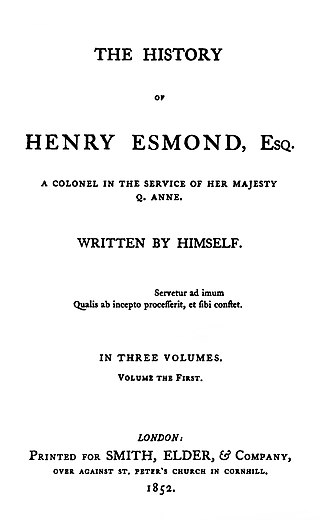 <i>The History of Henry Esmond</i> 1852 novel by Thackeray