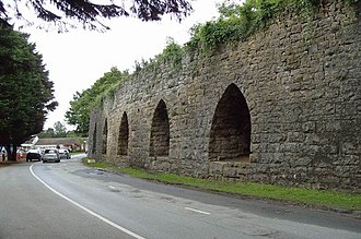 Eastern row of limekilns on the south side of the Kiln Park access road The Lime Kilns At Kiln Park - geograph.org.uk - 944113.jpg