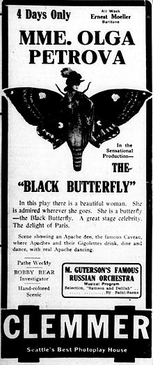Description de l'image Theblackbutterfly-newspaperad-1916.jpg.
