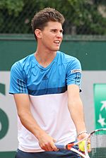 Thiem during the 2016 French Open, where he made the semifinals. Thiem RG16 (11) (27127050690).jpg