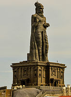 The Thiruvalluvar Statue, or the Valluvar Statue, is a 133-feet (40.6 m) tall stone sculpture of the Tamil poet and philosopher Tiruvalluvar