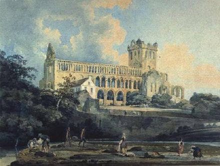 Thomas Girtin, Jedburgh Abbey from the River, 1798–99, watercolor on paper
