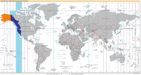 Mapa de zona horaria.