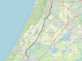 Tramlijn Haarlem - Leiden op de kaart