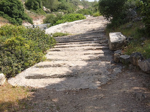 Roman stepped road in the Shephelah hill country of Judea (adjacent to Highway 375)