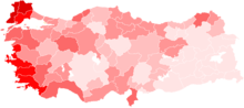 Turkish general election CHP votes by province.png