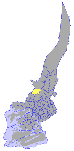 Kaupungin kartta, jossa Runosmäki korostettuna. Turun kaupunginosat