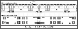 Metrocar internal details (first-angle projection)