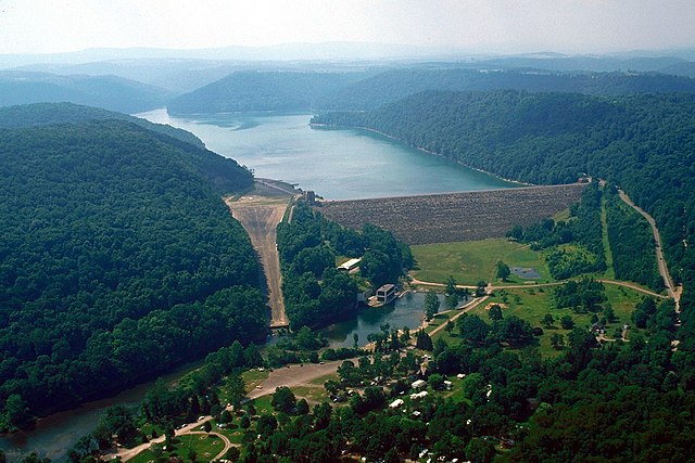 Youghiogheny Lake and Dam on the Youghiogheny River near Confluence, Pennsylvania
