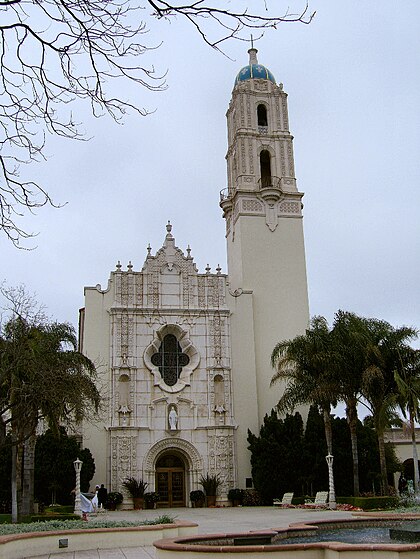 Immaculata Parish Church at USD showing the architectural style of the campus