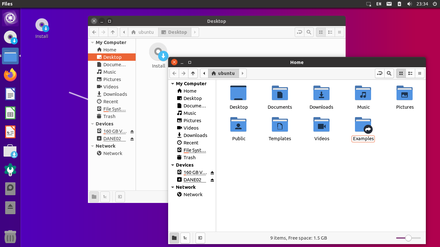 Ubuntu Unity 20.04 LTS with the default Yaru theme