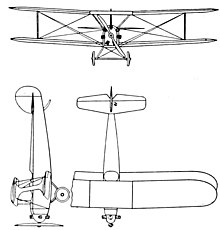 Udet U-12 Flamingo 3-view drawing from Aero Digest November 1927 Udet U-12 Flamingo 3-view Aero Digest November 1927.jpg