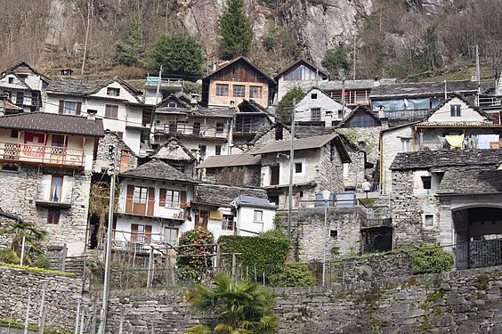 Cottages in Lavertezzo, Valley Verzasca, Tessin Switzerland