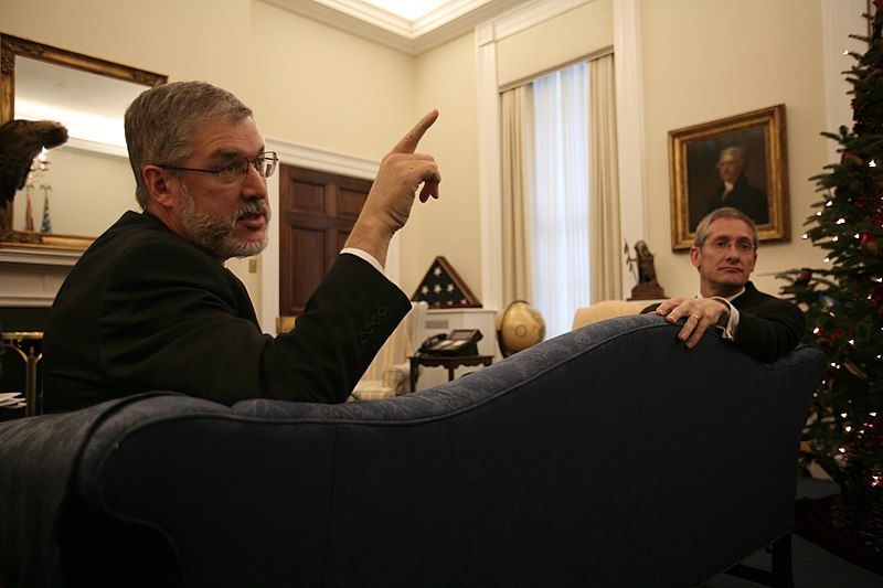 File:Vice President Cheney Meets with David Addington, John Hannah and Megan McGinn for Media Pre-briefing (18933193753).jpg