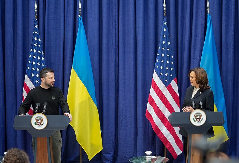 File:Vice President Harris and President Zelenskyy of Ukraine at a joint conference during the MSC 2024.jpg