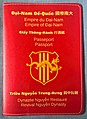 A Monarchist Vietnamese passport holder incorporating Nguyễn Dynasty period symbolism.