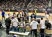 The team during a EuroLeague match in Berlin, in January 2024 Virtus Bologna 5 January 2024.jpg