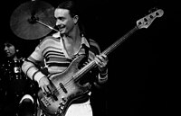 Jaco Pastorius, with bass guitar in Toronto, November 1977