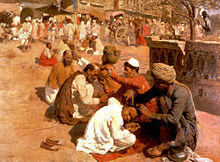 Barbers in Saharanpur, a painting by Edwin Lord Weeks (1849-1903) Weeks Edwin Lord Indian Barbers Saharanpore.jpg