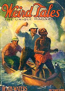Long's second Weird Tales story, "Deadly Waters", was featured on the cover of the December 1924 issue. Weird tales 192412.jpg