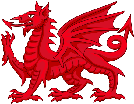 The Welsh dragon, a popular symbol in Wales