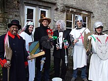 Weston Mummers perform at the Packhorse Inn, Southstoke on Boxing Day, 2007. Westonmummers.JPG