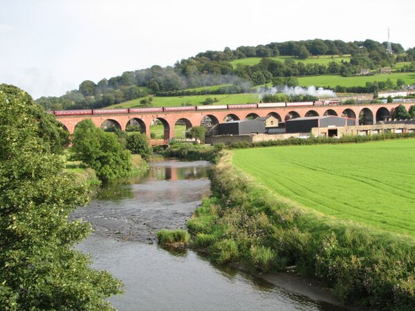 Whalley Viaduct and the River Calder