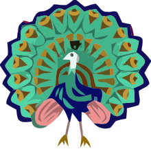 The green peacock was a royal symbol of Burma's monarchs WikiProject Myanmar peacock.svg