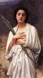 The Palm Leaf by William-Adolphe Bouguereau (1825-1905), portrait of an unidentified woman in ancient dress William-Adolphe Bouguereau (1825-1905) - The Palm Leaf (Unknown).jpg