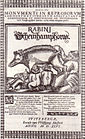 Ettbladstrykk fra 1596 som beskriver jødegrisen i Wittenberg slik: «Billedstøtte over de falske rabbineres og frafalne jøders forvirring og skjensel». Fra Luthers Vom Schem Hamphoras und vom Geschlecht Christi («Om den unevnelige Gud og kristi slekt») fra 1543.[10]