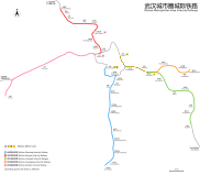 Peta kereta antarkota wilayah metropolitan Wuhan