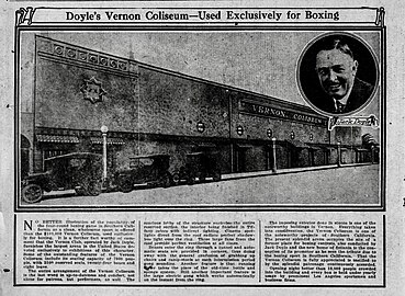 "Doyle's Vernon Coliseum—Used Exclusively for Boxing" (Los Angeles Times, January 1, 1925)