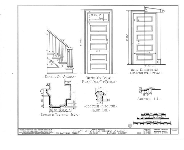 File:"Guest House", 300 East High Street, Oxford, Butler County, OH HABS OHIO,9-OXFO,1- (sheet 6 of 6).tif